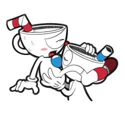 cuphead, mugman, cuphead_(game), 2boys, blowjob