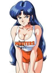 b-ko_daitokuji, hooters, project_a-ko, big_breasts, blue_hair