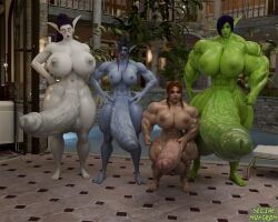 dwarf_(warcraft), night_elf, seline, troll_(warcraft), world_of_warcraft