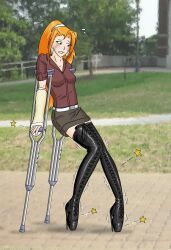 excilion, ballet_boots, ballet_heels, crutch, crutches