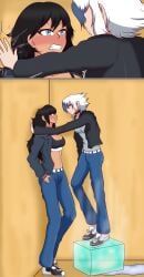 azure_(crona), val_(crona), dywtba-alt-universe, 2girls, black_hair
