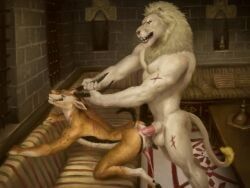 orcfun, anal, anal_sex, antelope, anthro
