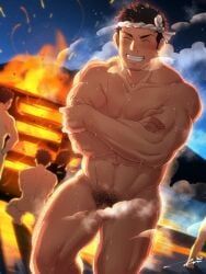 original_character, original, tepen_(tptptpn), 3boys, abs