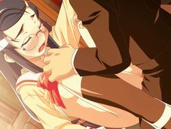 jamming_rumble, black_hair, breasts, female, glasses