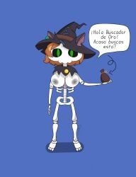 original_character, esqueleto, juego, 1girls, breasts