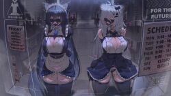 lappland_(arknights), texas_(arknights), arknights, kajoki, 2girls