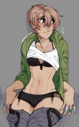 alexander_novikov, original_character, mechanized, 1boy, black_bra