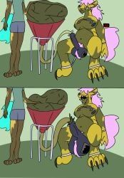 hallion_the_hyaenodon, filthivore, andromorph, anthro, balls_expansion