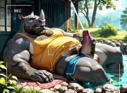 furrybaramuscle, bara, big_balls, big_cock, big_penis