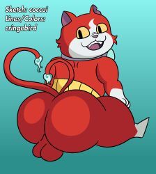 jibanyan, jibanyan_(lightside), yo-kai_watch, coccui, cringebird