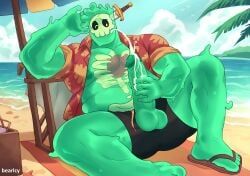 doug_(monster_prom), monster_prom, bearlcy, balls, beach