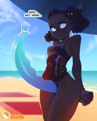 lova_(bikupan), bikupan, beach, black_hair, blue_eyes