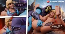 he-man, skeletor, he-man_and_the_masters_of_the_universe_(2021), cybercanvas, 2boys