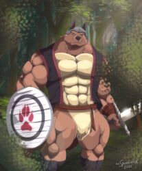xxsparcoxx, abs, anthro, biceps, canid