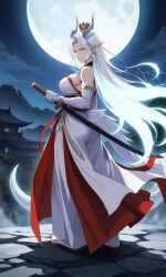 dragon_lily, power_strike_legends, 1girls, amber_eyes, beautiful