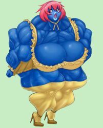 ffuffle, biceps, bird, breasts, dress