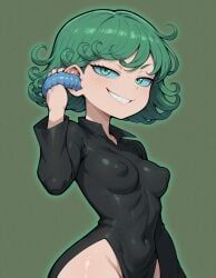 tatsumaki, one-punch_man, noodle_jacuzzi, 1girls, black_dress
