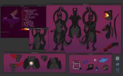 blahaj, helper_drone_(vader-san), original_character, original_characters, synth_(vader-san)