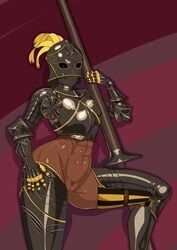 germanic_knightess_(nisetanaqa), nisetanaqa, 1girls, abs, arm_guards