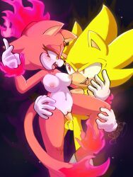 blaze_the_cat, burning_blaze, sonic_the_hedgehog, super_sonic, sega