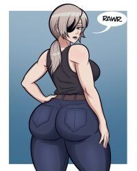 quanxi_(chainsaw_man), chainsaw_man, srmonke, 1girls, ass
