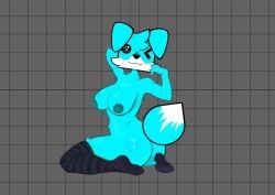 geometry_dash, anthro, areola, blue_body, blue_fur