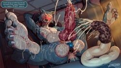 legoshi_(beastars), beastars, voidlesky, abdominal_bulge, animal_genitalia