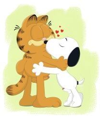 garfield_the_cat, snoopy, garfield_(series), peanuts_(comic), anthro