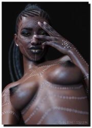 1girls, african, african_female, black_hair, black_lipstick