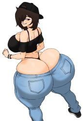 aleana_(justchris), justchris, 1girls, ass, ass_bigger_than_head