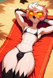 vassago_(helluva_boss), helluva_boss, cocky69, anthro, beach