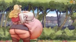 bigbig, 1girls, big_belly, digestion, female