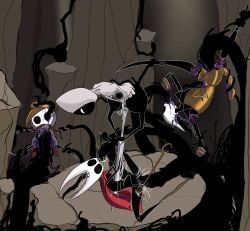 hornet_(hollow_knight), lace_(hollow_knight:_silksong), shakra_(hollow_knight:_silksong), sherma_(hollow_knight), sherma_(hollow_knight:_silksong)