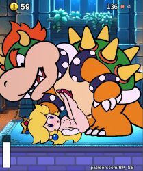bowser, paper_bowser, paper_peach, princess_peach, mario_(series)