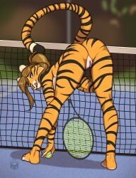 inktiger, anthro, ball, bedroom_eyes, butt