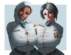 original_character, original_characters, original, sangsangatsange, 2girls