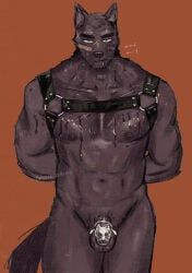 ooshiodaiki, anthro, balls, band-aid, band-aid_on_face