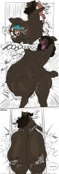 itskorrie, 3boys, anal_vore, anthro, ass_too_big