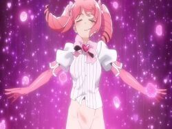 hanabishi_haruka, magia_magenta, mahou_shoujo_ni_akogarete, 1girls, armpit_crease