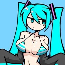 hatsune_miku, hatsune_miku_(collared_bikini), miku_hatsune, teto, vocaloid