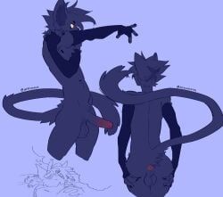 leonardo_soleon, nerunaur, anthro, anus, armwear