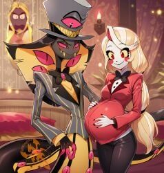 charlie_morningstar_(hazbin_hotel), sir_pentious_(hazbin_hotel), hazbin_hotel, vivienne_medrano, vivziepop