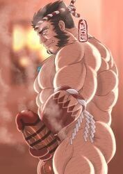tajikarao_(tokyo_afterschool_summoners), tokyo_afterschool_summoners, takuang1919, 1boy, bar_censor