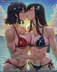 kiryuuin_satsuki, matoi_ryuuko, kill_la_kill, dandanhub, 2girls