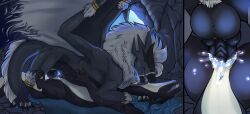 mythology, aggr.mor, blue_fire, bodily_fluids, bracelet
