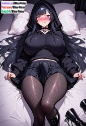 bliss4kiss, aroused_expression, artistic_nudity, black_boots, black_hoodie