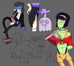 faye_valentine_(cosplay), hi_five_ghost, techmo, thomas_(regular_show), toothpick_sally