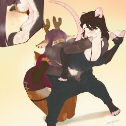laura_(soft_rain), pancake_(pancake), zeighous, american_opossum, anthro