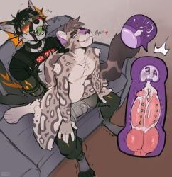 rick_marks, shiloh_(shilohh), strayserval, 2_penises, animal_genitalia