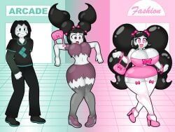 scarlet-nekomata, 1girls, arcade, beard, bimbo